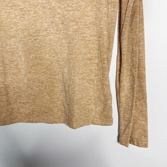 New Hem & Thread Small Peachy Orange Burnout Long Sleeve Lace Inset Button Back - Picture 4 of 9